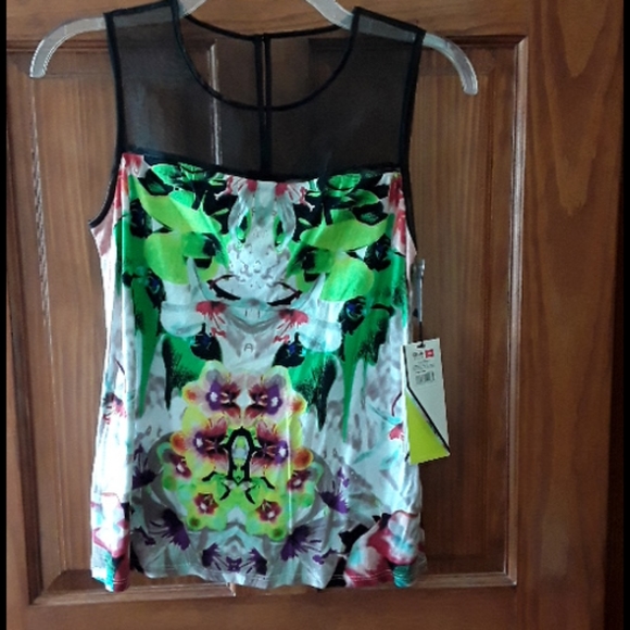 Prabal Gurung for Target Tops - Colorful mixed material cotton/mesh tank